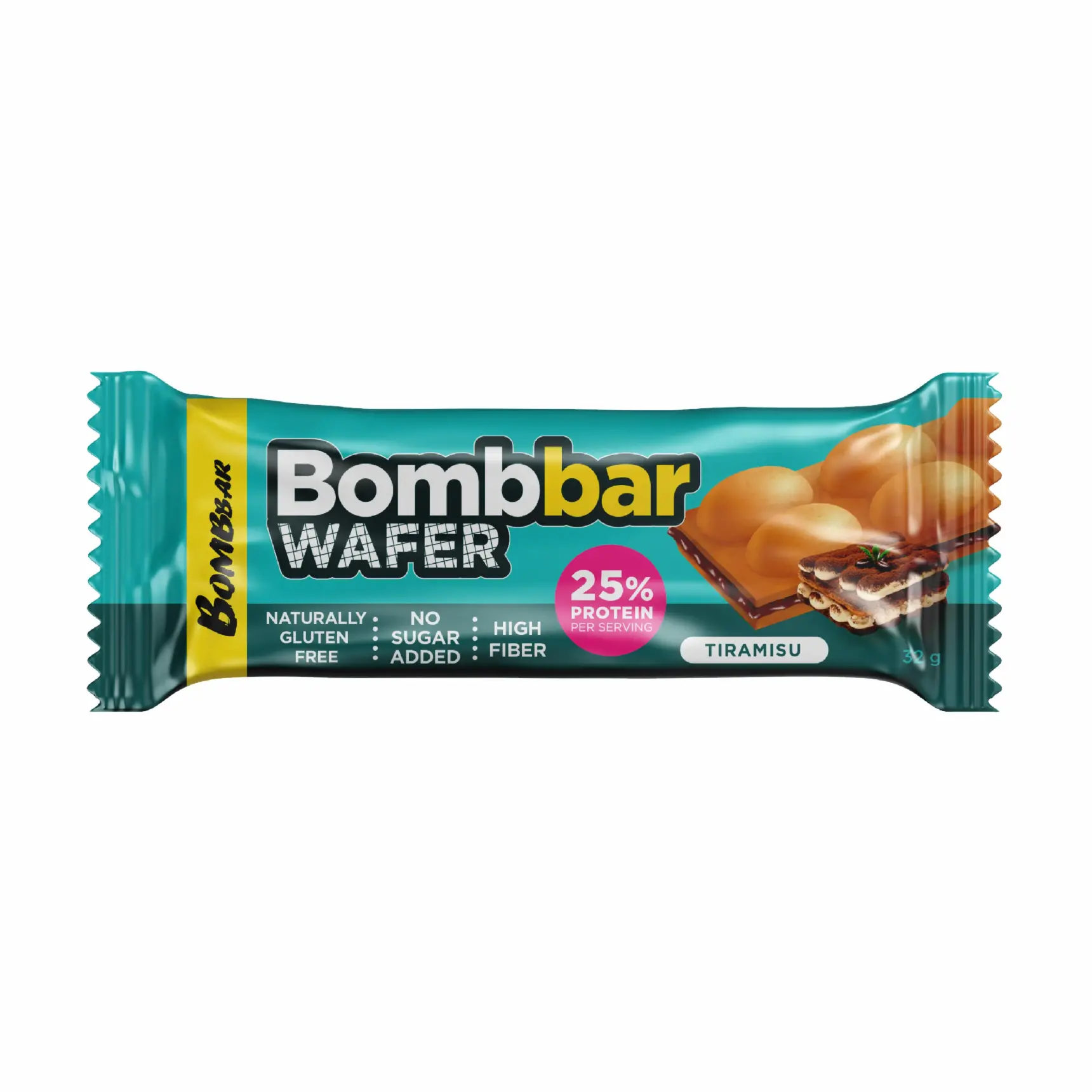 ТМ "BOMBBAR" Батончик вафельный с шоколадно-ореховой пастой со вкусом "Тирамису" 32 г