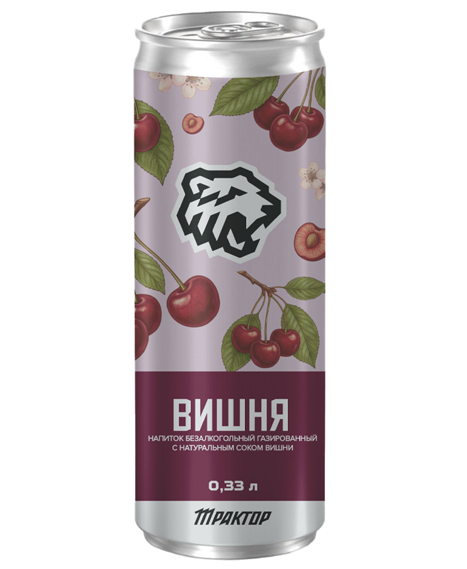 Трактор с натуральным соком вишни 0,33л ж/б