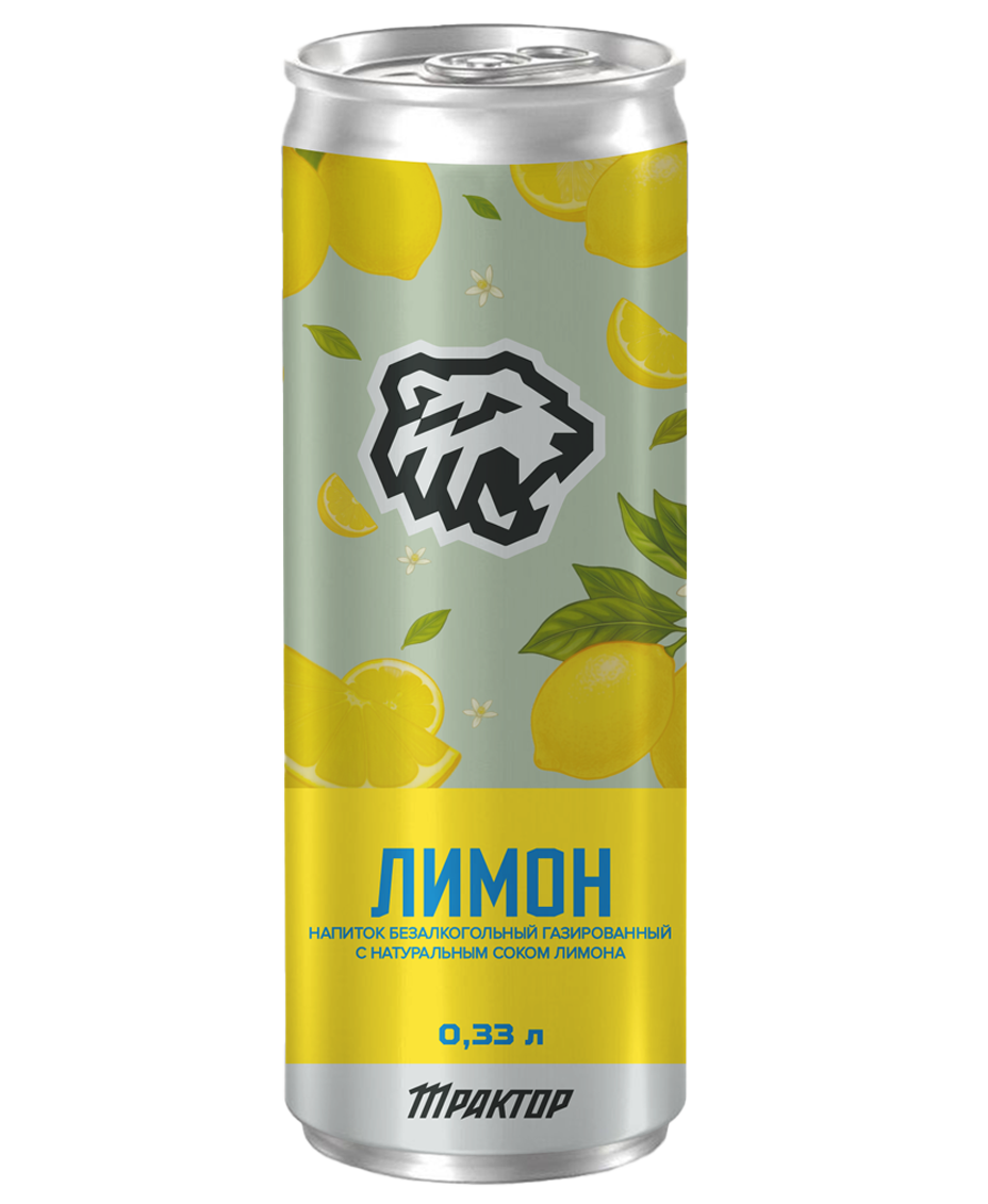 Трактор с натуральным соком лимона 0,33л ж/б