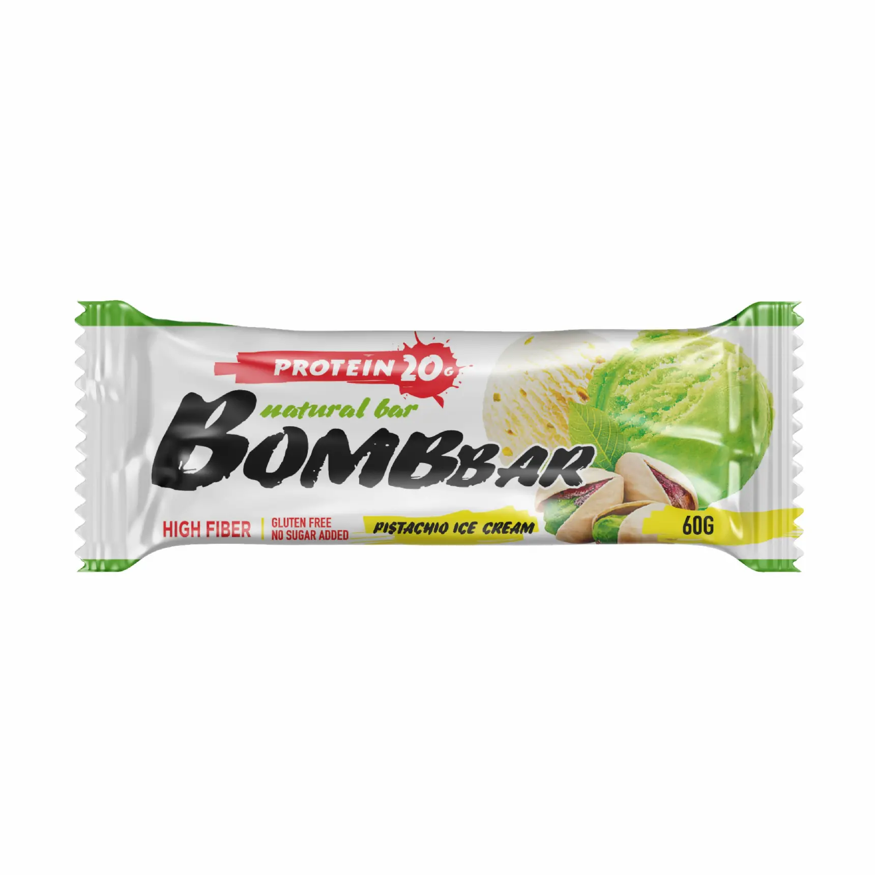 ТМ "BOMBBAR" Батончик неглазированный со вкусом "Фисташковый пломбир" 60г