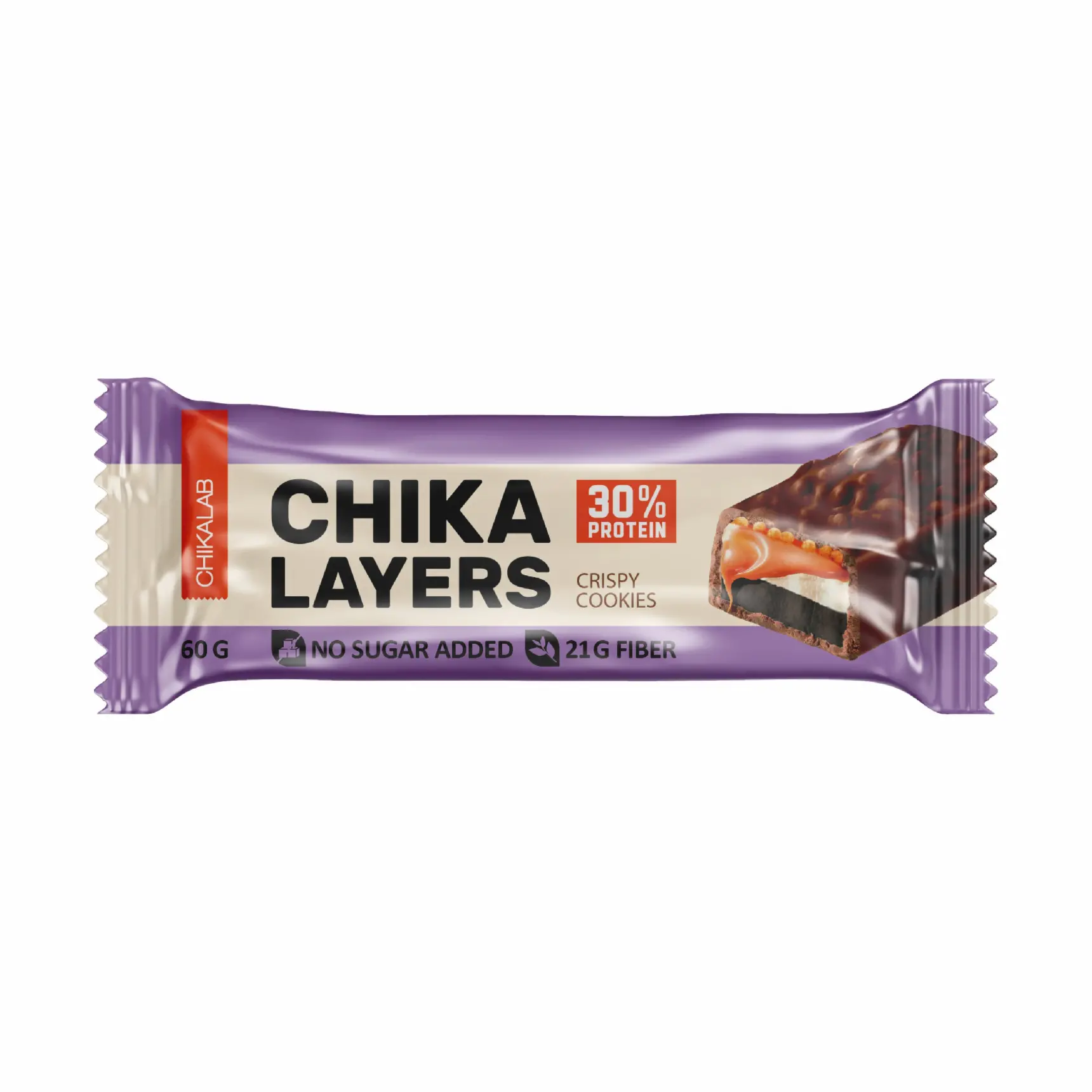 ТМ "CHIKALAB" Батончик глазированный со вкусом "Хрустящее печенье с двойным шоколадом" 60 г