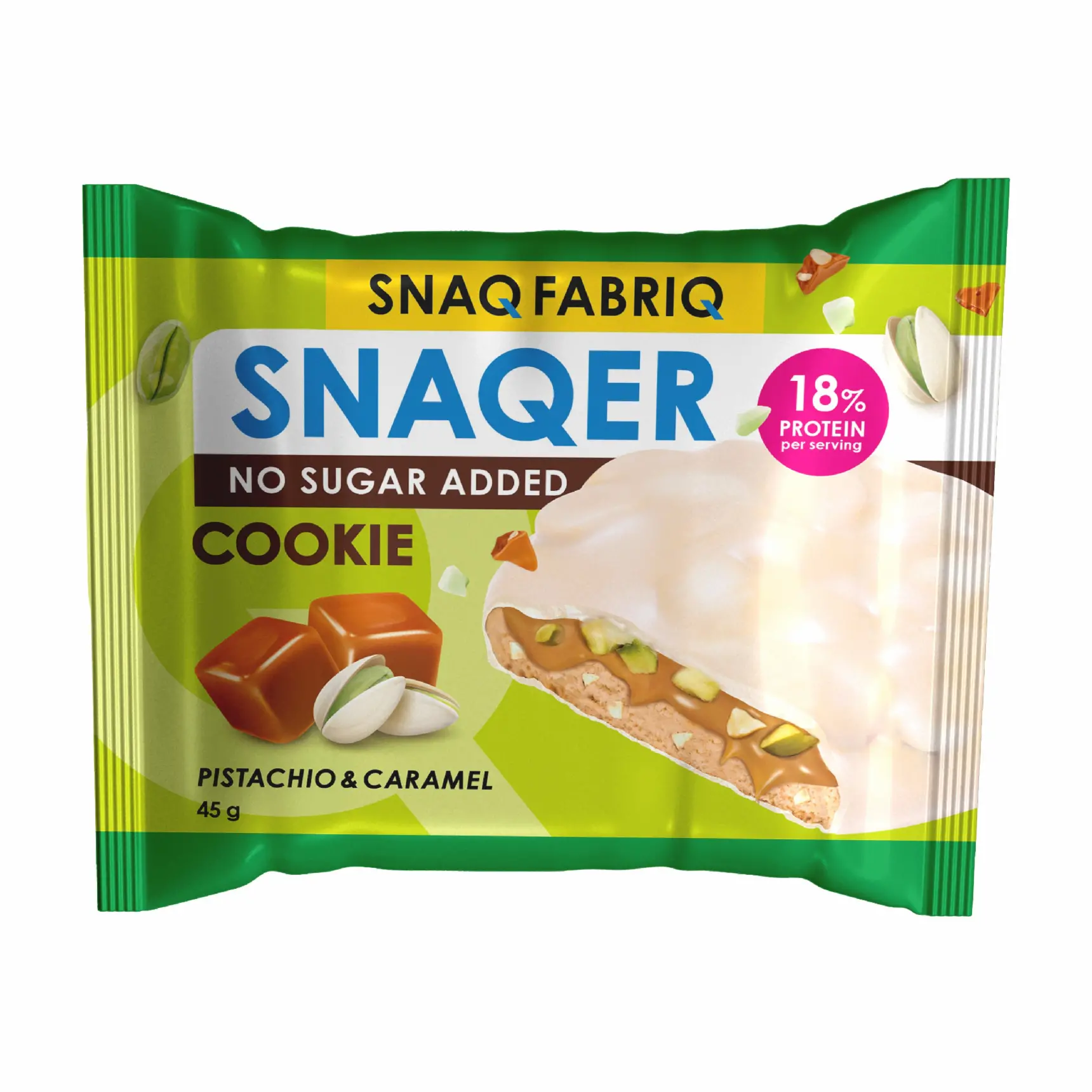 ТМ "SNAQ FABRIQ" Печенье глазированное "Фисташка и карамель", 45 г, шт