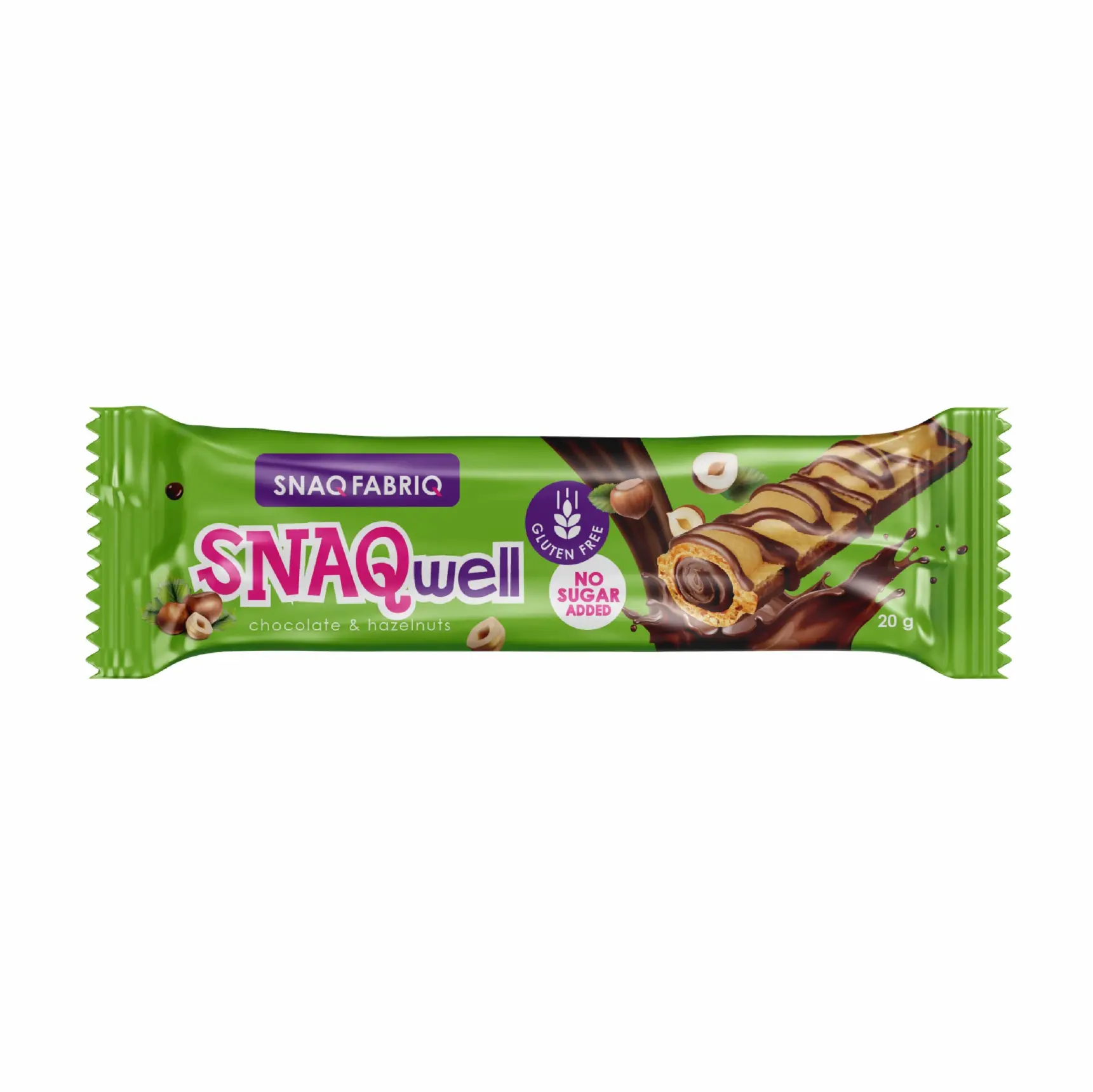 ТМ SNAQ FABRIQ Батончик глазированный вафельный с шоколадно-ореховой пастой 20 г