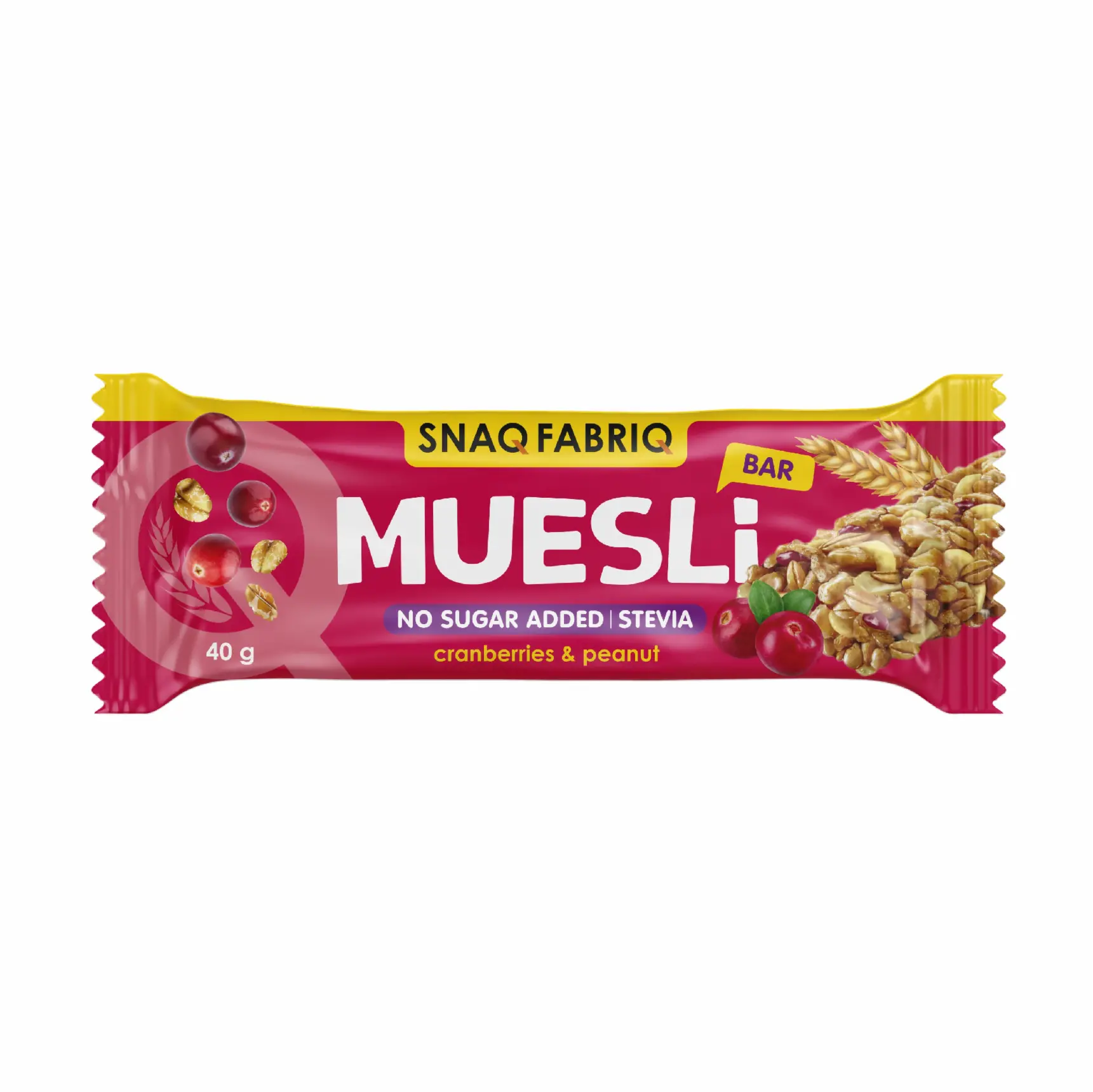 TM "SNAQ FABRIQ" Батончик мюсли "Клюква", 40 г
